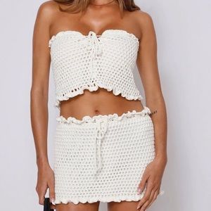 Tiger mist knit matching set skirt & crop top